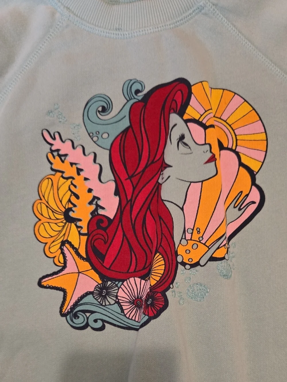Hanna Andersson Disney Light Blue Mermaid Sweatshirt and Tulle Skirt
